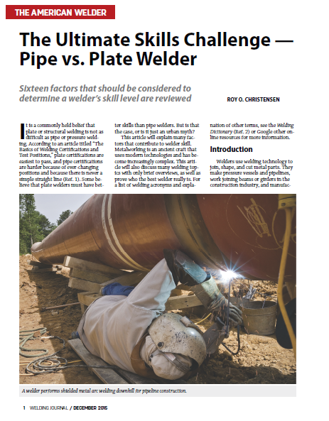 The Ultimate Skills Challenge – Pipe vs. Plate Welder
